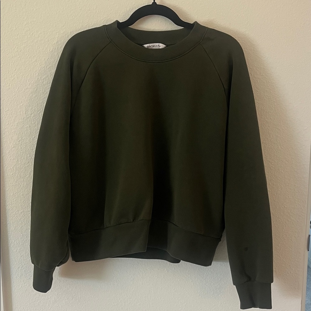 Athleta Olive Green Crewneck Pullover Sz L